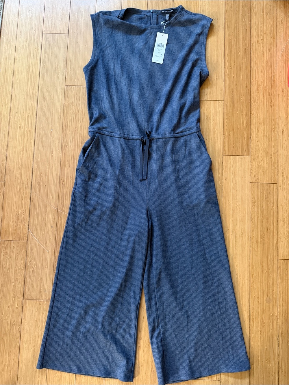 Eileen Fisher Sleeveless Wide-Leg Jumpsuit in Dark Gray